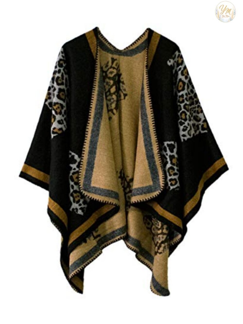 Women's Vintage Open Front Poncho Cape Shawl Winter Wrap